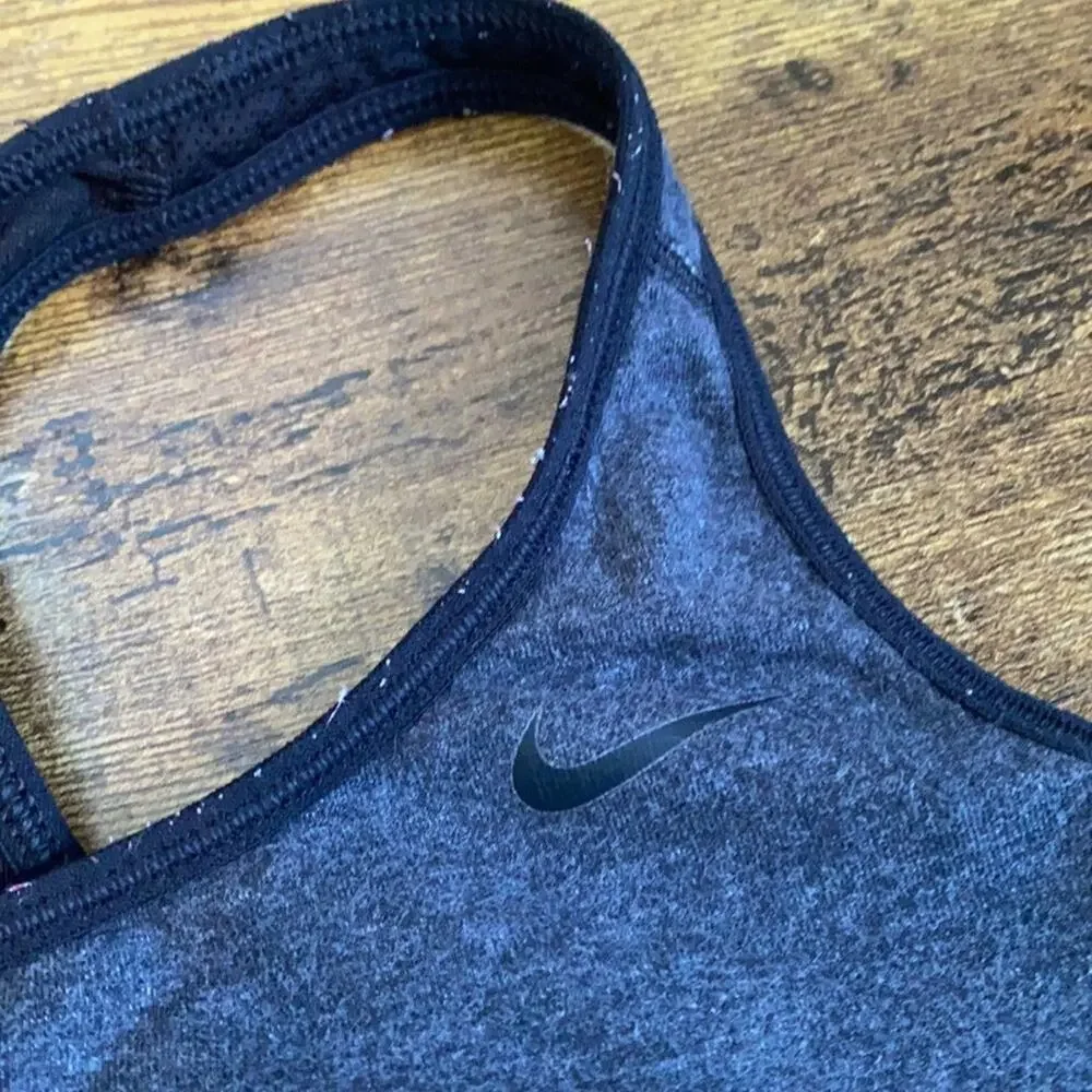 Nike Gray & Black Racerback Dri Fit Sports Bra